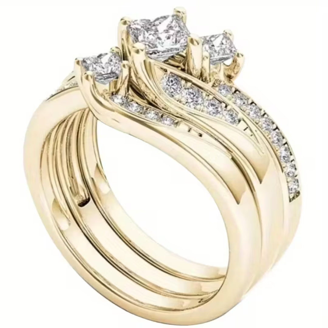 Bague Halo Triple Taille Princesse