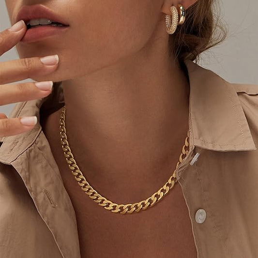 Cavaro™ | Collier Chunky en Maillons Cubains Dorés