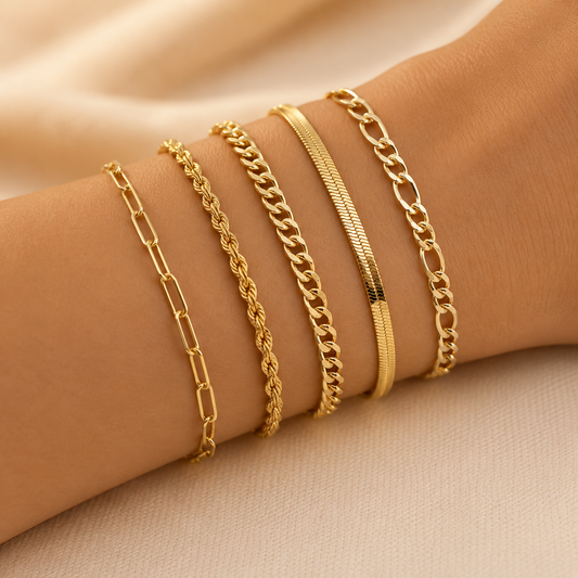 Ellis™ | Ensemble de Bracelets en Or