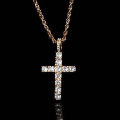 Faith™ | Collier en croix en moissanite doré