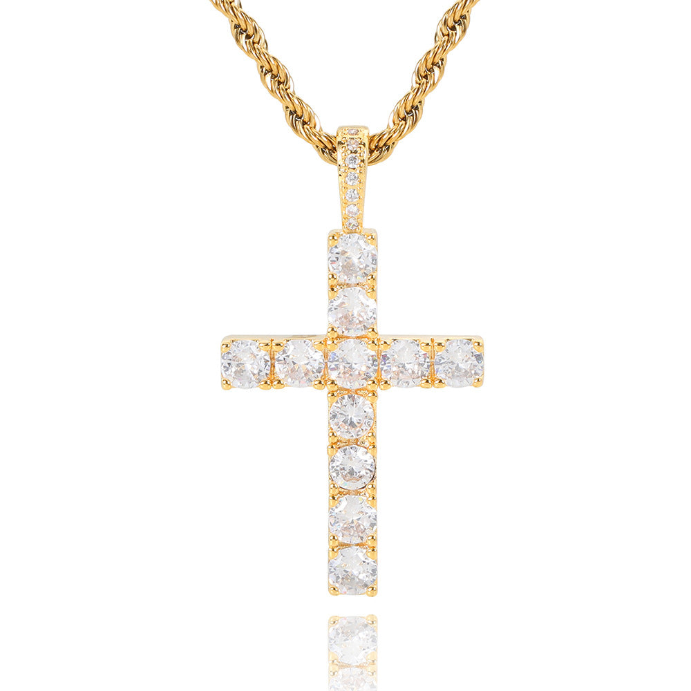 Faith™ | Collier en croix en moissanite doré