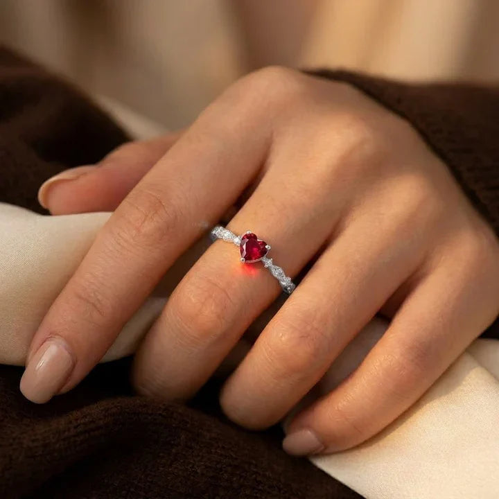 Bague Cœur en Rubis Doré