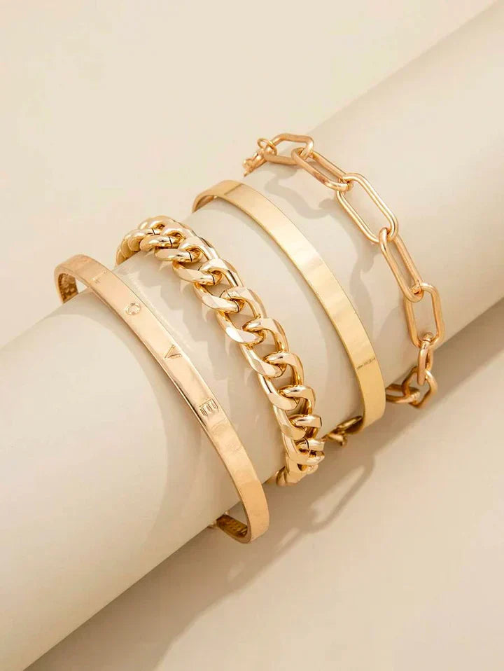 Ensemble de Bracelets Elan Mercer | Or Blanc
